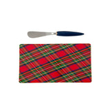 Tartan Cutting Board w/Knife Set