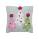 Jolly Trees with Poms Hook Pillow