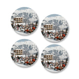 Ceramic Coasters Ski Lodge (Set of 4)