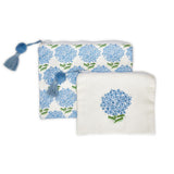 Set of 2 Hydrangea Zipper Pouches