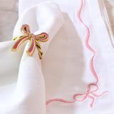 Bow-tiful Embroidered Bow Dinner Napkins (Set of 4)
