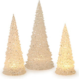 White Glittered LED Light-Up Trees (Assorted Sizes)