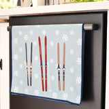 Nordic Ski Blue Kitchen Tea Towel