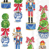 Paper Guest Towels Nutcrackers And Topiary Christmas (Pack of 16)
