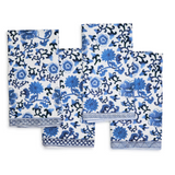 Chinoiserie Blue and White Floral Pattern Cotton Napkins (Set of 4)