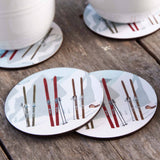 Nordic Ski Round Coasters (Set of 4)