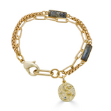 Two Strand Labradorite Baguette Bracelet