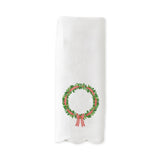 Scallop Guest Towel - Wreath
