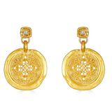 Gold Filagree Coin Earring