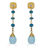 Aquamarine and London Blue Topaz Earrings