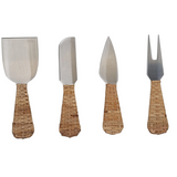Rattan Stainless Steel Knives (Set of 4) - Assorted Colors