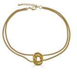Matte Gold Double Circle Necklace
