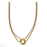 Matte Gold Double Circle Necklace