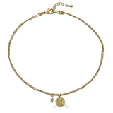 Gold Delicate Hammered Coin Necklace