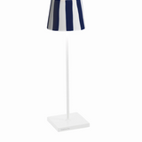 15" Rechargeable Table Lamp - White/Blue Stripe