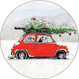 Holiday Hound Round Art Coasters (Set of 4)