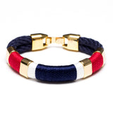 Newbury Bracelet- Navy/Red/White/Navy/Gold