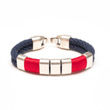 Braddock Bracelet - Navy/Red/Silver