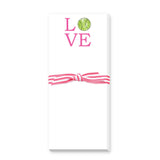 "Love" Tennis Skinnie Notepad