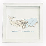 "Marthas Vineyard" Framed Map Art