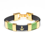 Chatham Bracelet - Navy/Lime/Gold