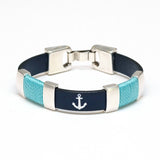 Chatham Bracelet - Navy/Turquoise/Silver