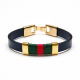Bristol Bracelet - Navy/Hunter Green/Red/Gold