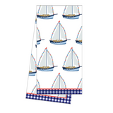 Cotton Tea Towel Sailboats