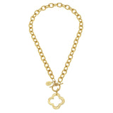 Gold Clover Front Toggle Necklace
