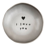 "I Love You" Metal Round Metal Trinket Dish