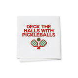 "Deck the Halls with Pickleballs" Cloth Cocktail Napkins (Set of 4)