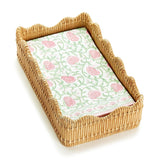 Scalloped Edge Basket Weave Guest Napkin Holder