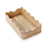 Scalloped Edge Basket Weave Guest Napkin Holder