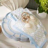 Coastal Block Print Cotton Cloth Napkins (Set of 4)