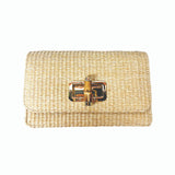 Bamboo Closure Straw Clutch