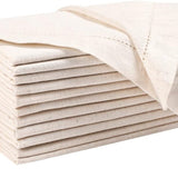 Tan Flax Linen Hemstitched Napkin
