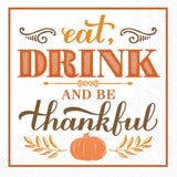 "Eat Drink Be Thankful" Fall Paper Cocktail Napkins (Pack of 20)
