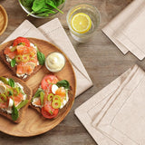 Tan Flax Linen Hemstitched Napkin