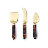 Tortoise Swirl Cheese Knives in Gift Box (Set of 3)