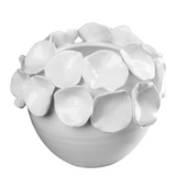 White Cachepot Vase with Petals