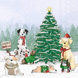 Holiday Pups Christmas Paper Cocktail Napkins (Pack of 20)