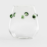 Clear Glass with Green Dots