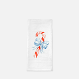 Candy Cane Watercolor Tea Towel