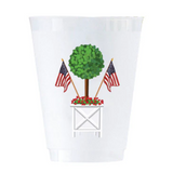 Patriotic Topiary Shatterproof Cups (Set of 8)