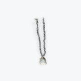 Oyster Necklace - Light Blue Oyster with Dark Beaded Chain