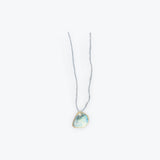 Petite Oyster Necklace - Aqua Oyster with Light Blue Beaded Chain