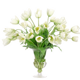 29" Faux White Tulips